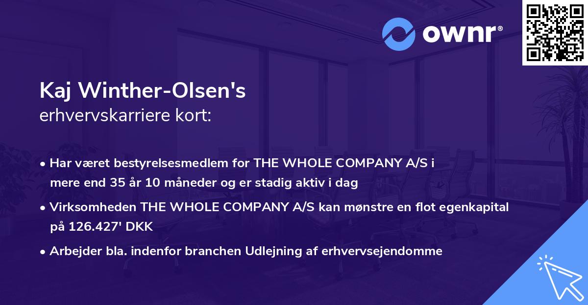 Kaj Winther-Olsen's erhvervskarriere kort