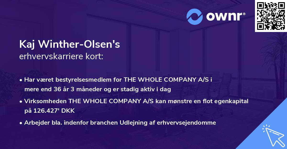Kaj Winther-Olsen's erhvervskarriere kort