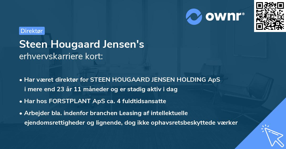 Steen Hougaard Jensen's erhvervskarriere kort