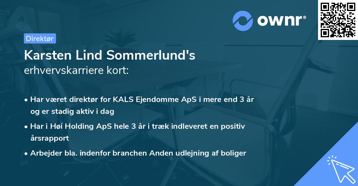 Karsten Lind Sommerlund's erhvervskarriere kort