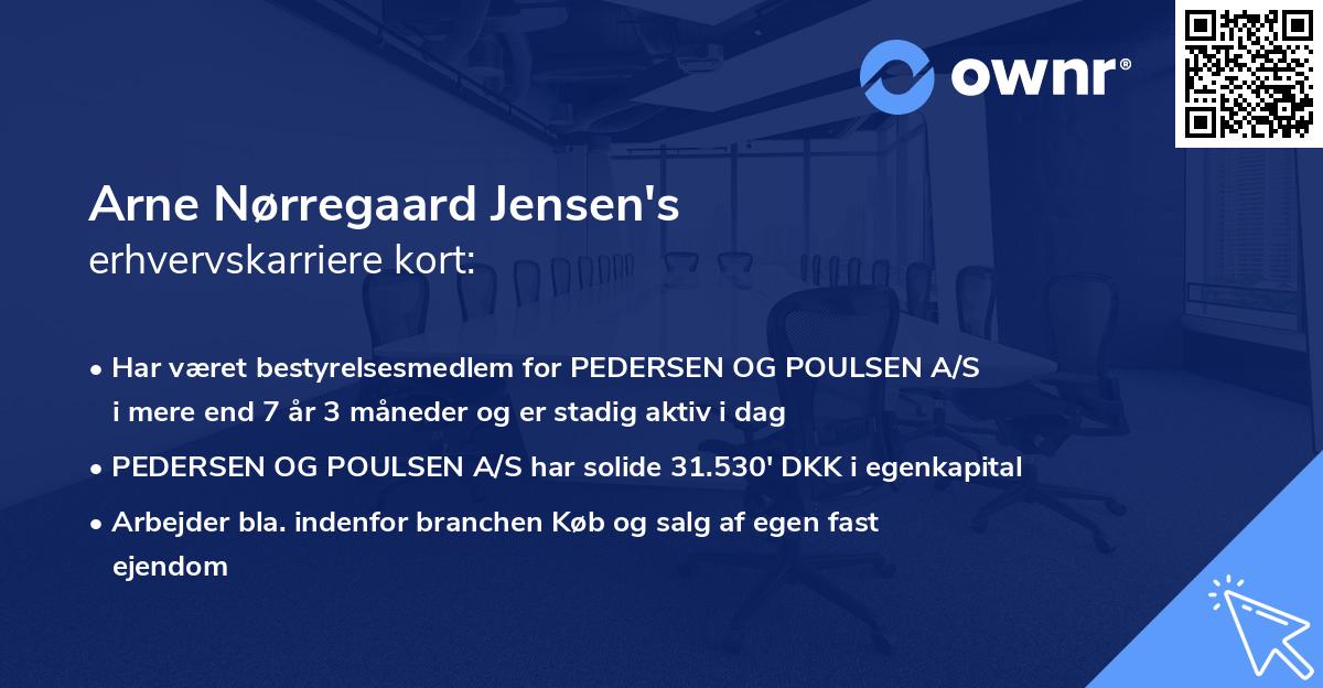 Arne Nørregaard Jensen's erhvervskarriere kort