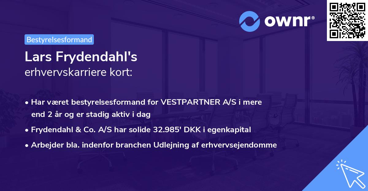 Lars Frydendahl's erhvervskarriere kort