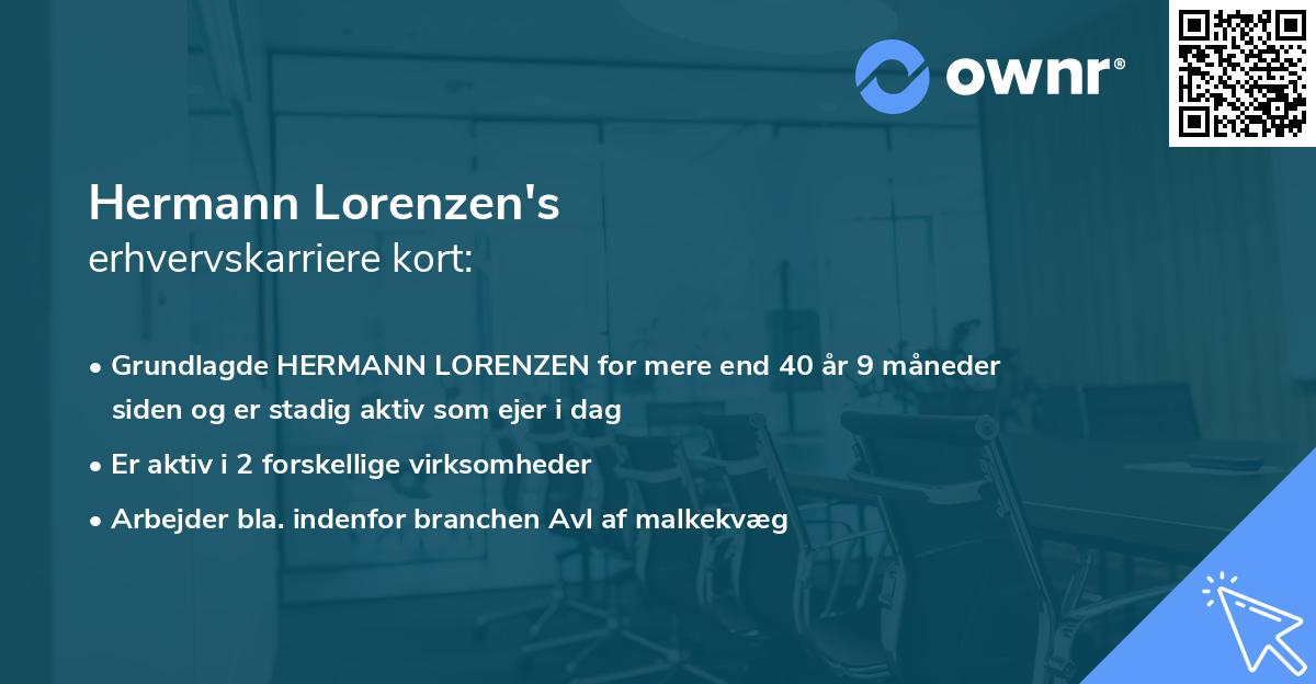Hermann Lorenzen's erhvervskarriere kort