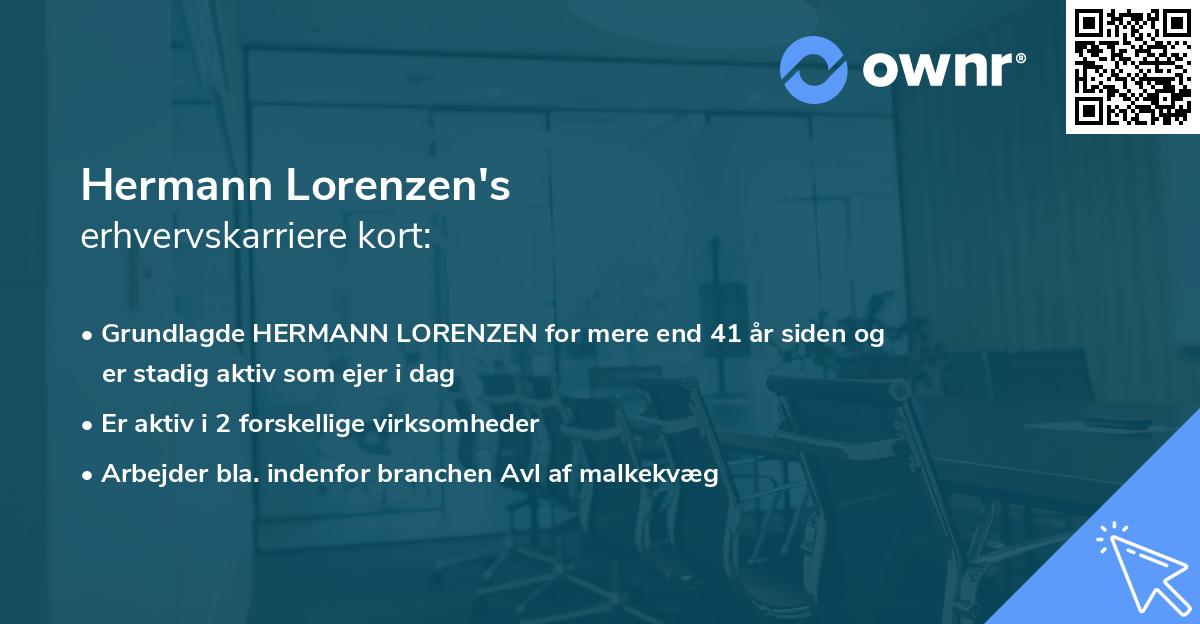 Hermann Lorenzen's erhvervskarriere kort