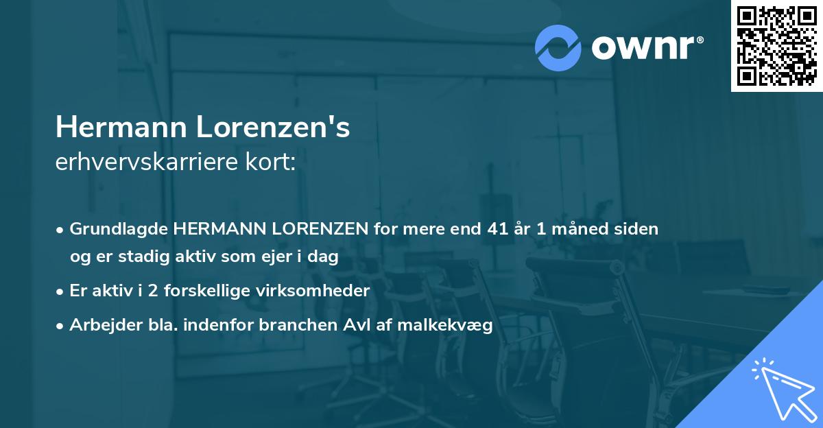 Hermann Lorenzen's erhvervskarriere kort