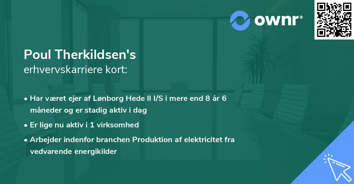 Poul Therkildsen's erhvervskarriere kort