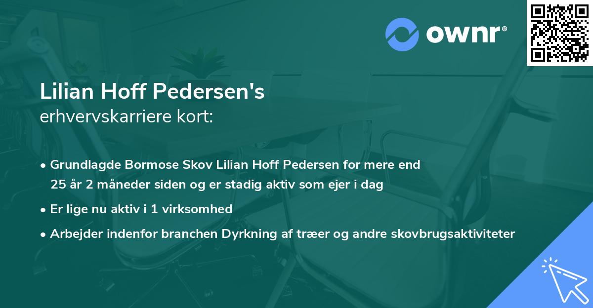 Lilian Hoff Pedersen's erhvervskarriere kort