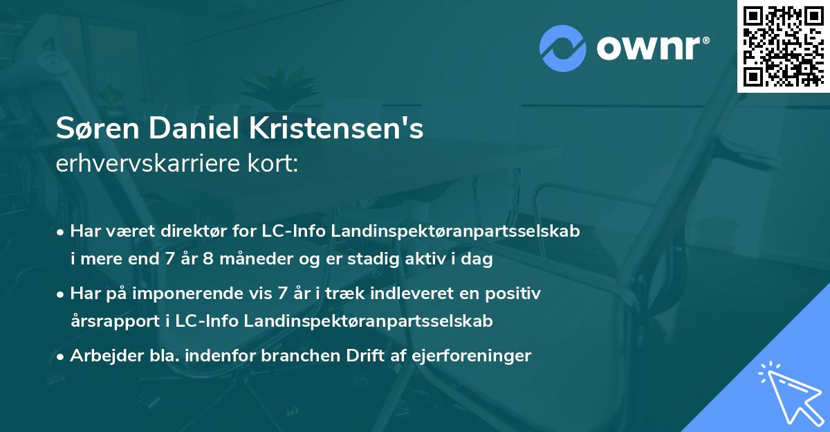 Søren Daniel Kristensen's erhvervskarriere kort