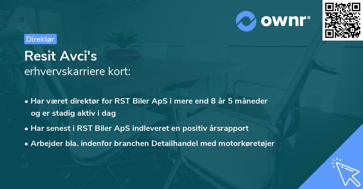 Resit Avci's erhvervskarriere kort