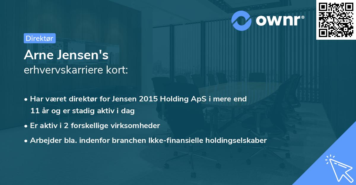 Arne Jensen's erhvervskarriere kort