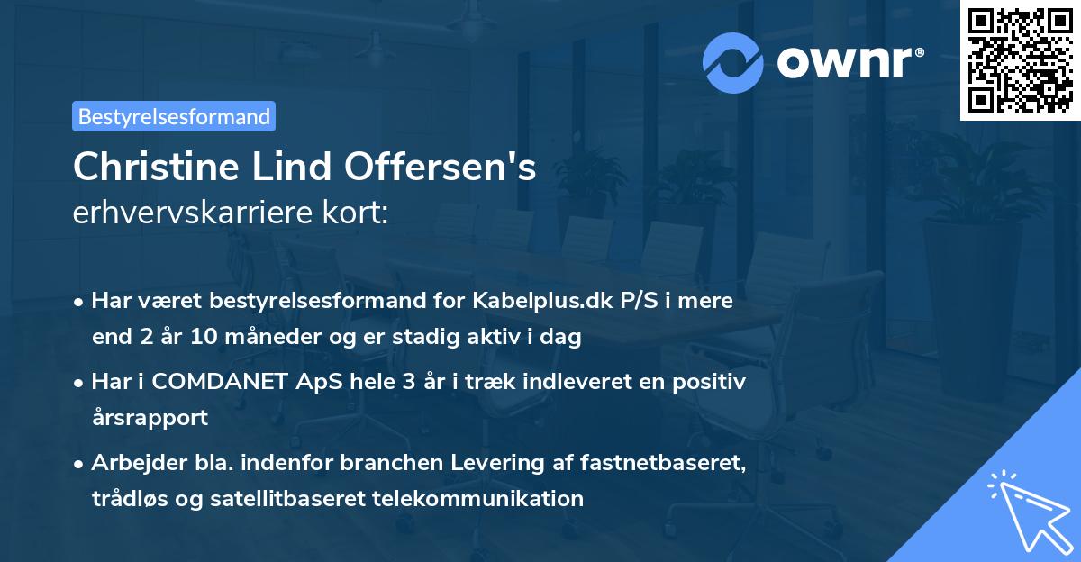 Christine Lind Offersen's erhvervskarriere kort