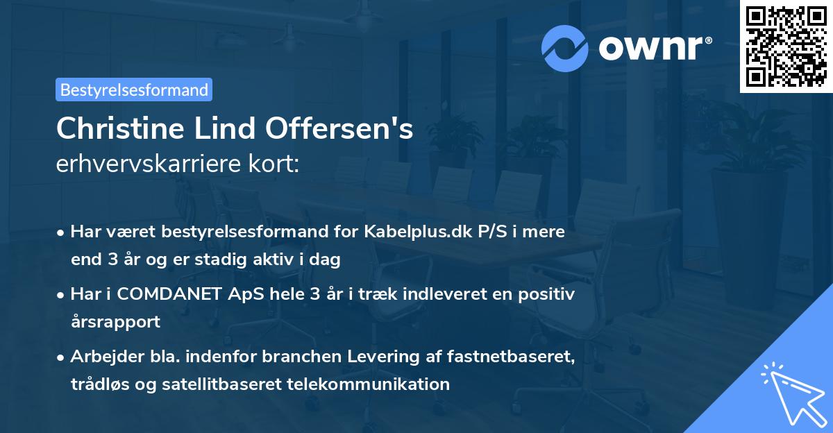 Christine Lind Offersen's erhvervskarriere kort