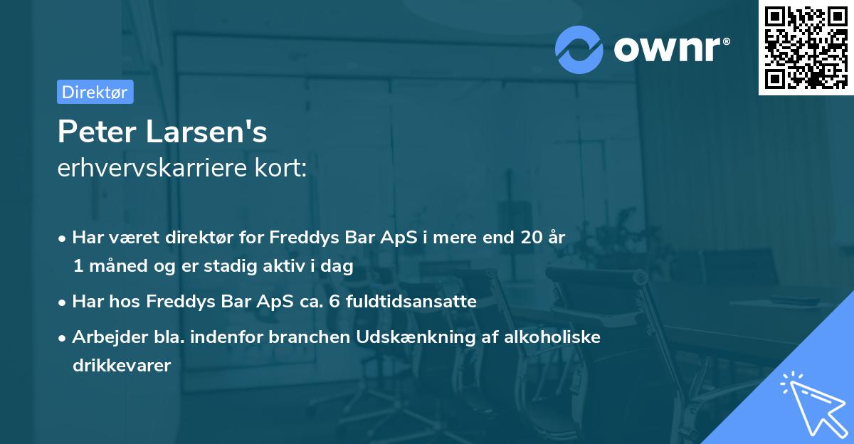 Peter Larsen's erhvervskarriere kort