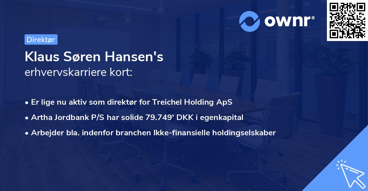 Klaus Søren Hansen's erhvervskarriere kort