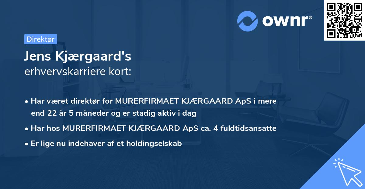 Jens Kjærgaard's erhvervskarriere kort