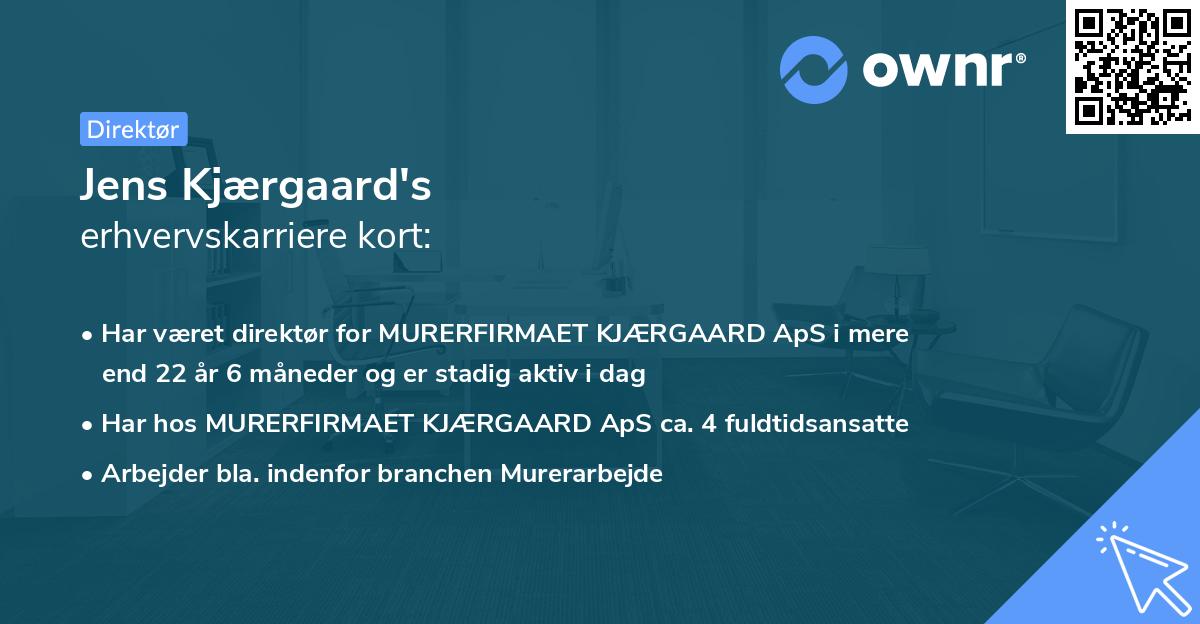 Jens Kjærgaard's erhvervskarriere kort