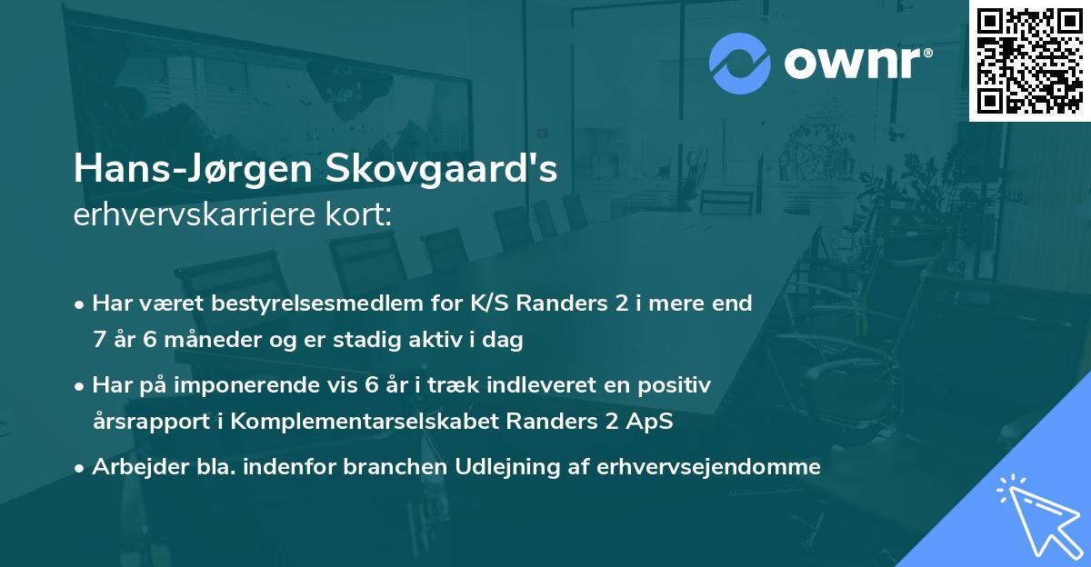 Hans-Jørgen Skovgaard's erhvervskarriere kort