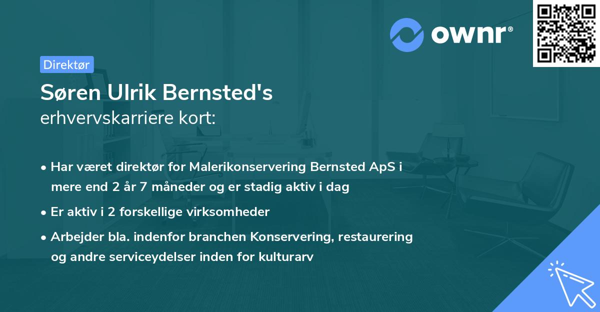 Søren Ulrik Bernsted's erhvervskarriere kort
