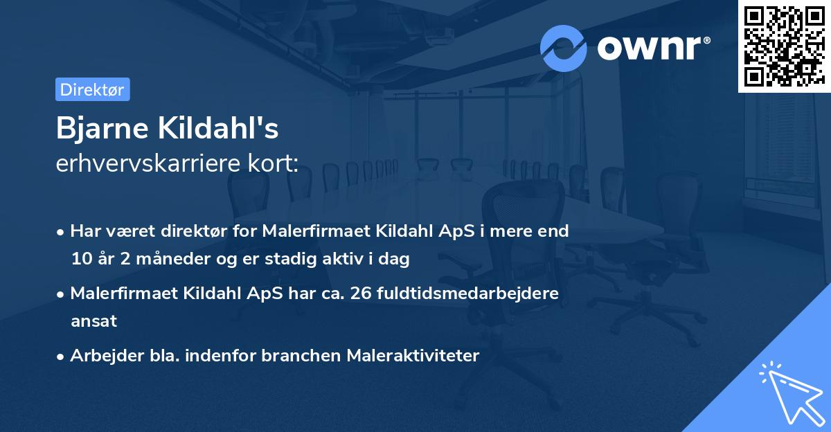 Bjarne Kildahl's erhvervskarriere kort