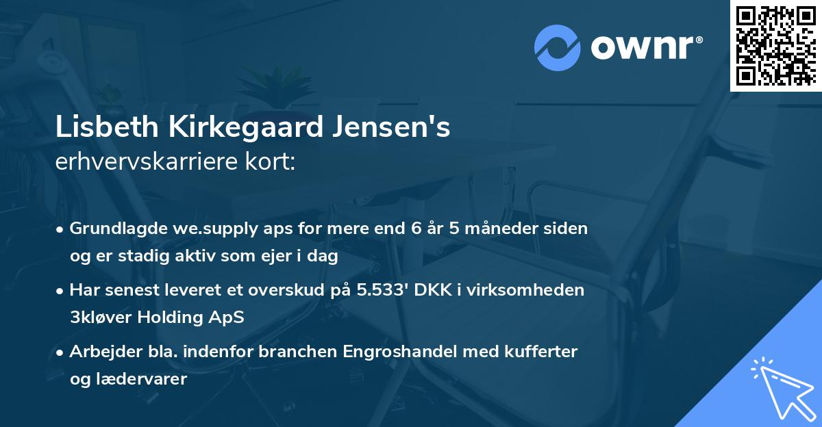 Lisbeth Kirkegaard Jensen's erhvervskarriere kort