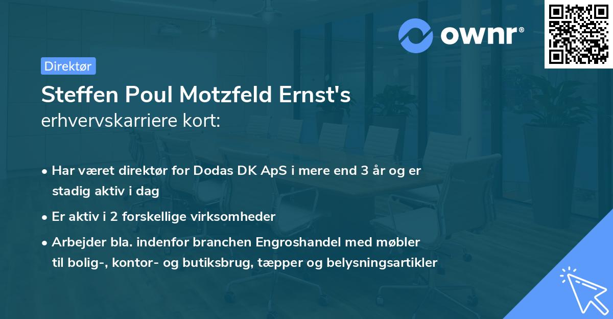 Steffen Poul Motzfeld Ernst's erhvervskarriere kort