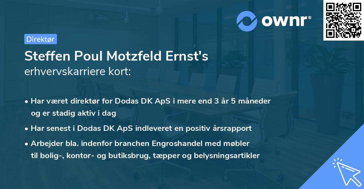 Steffen Poul Motzfeld Ernst's erhvervskarriere kort