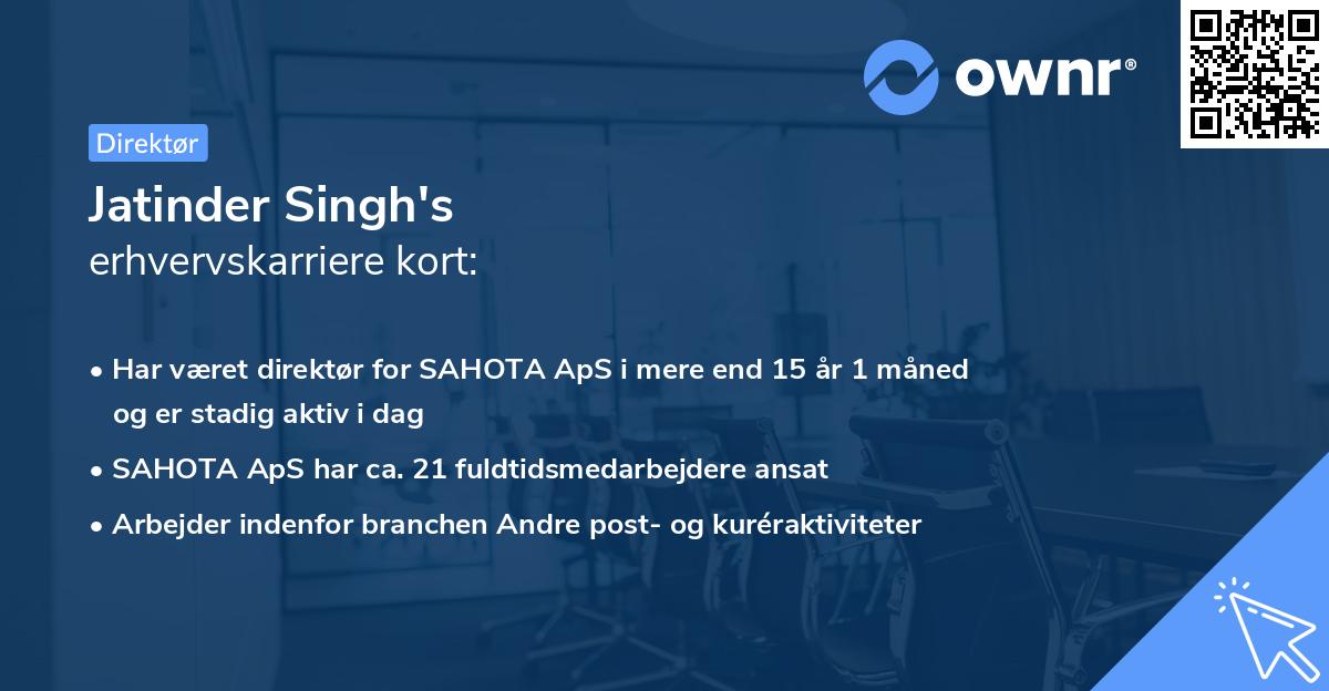 Jatinder Singh's erhvervskarriere kort