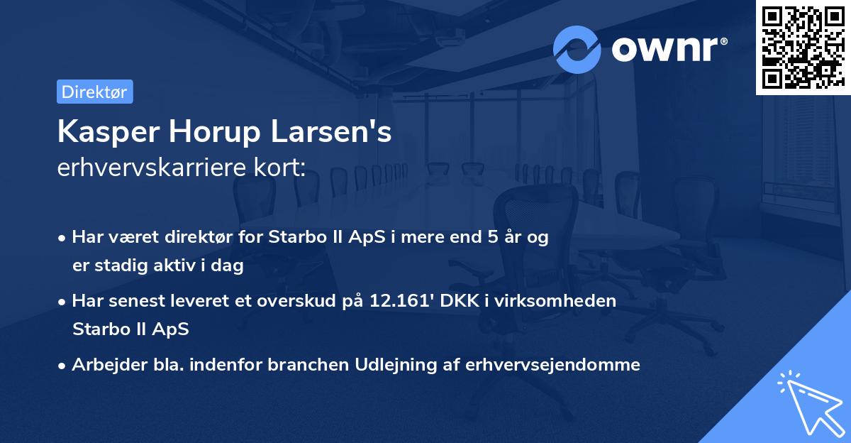 Kasper Horup Larsen's erhvervskarriere kort