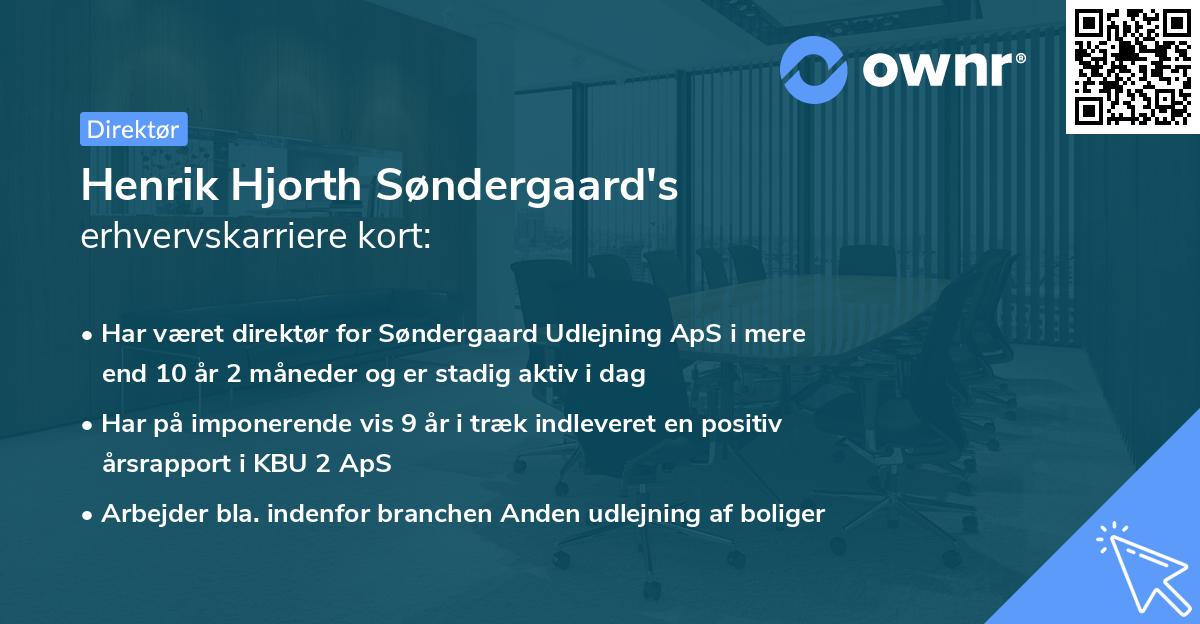 Henrik Hjorth Søndergaard's erhvervskarriere kort