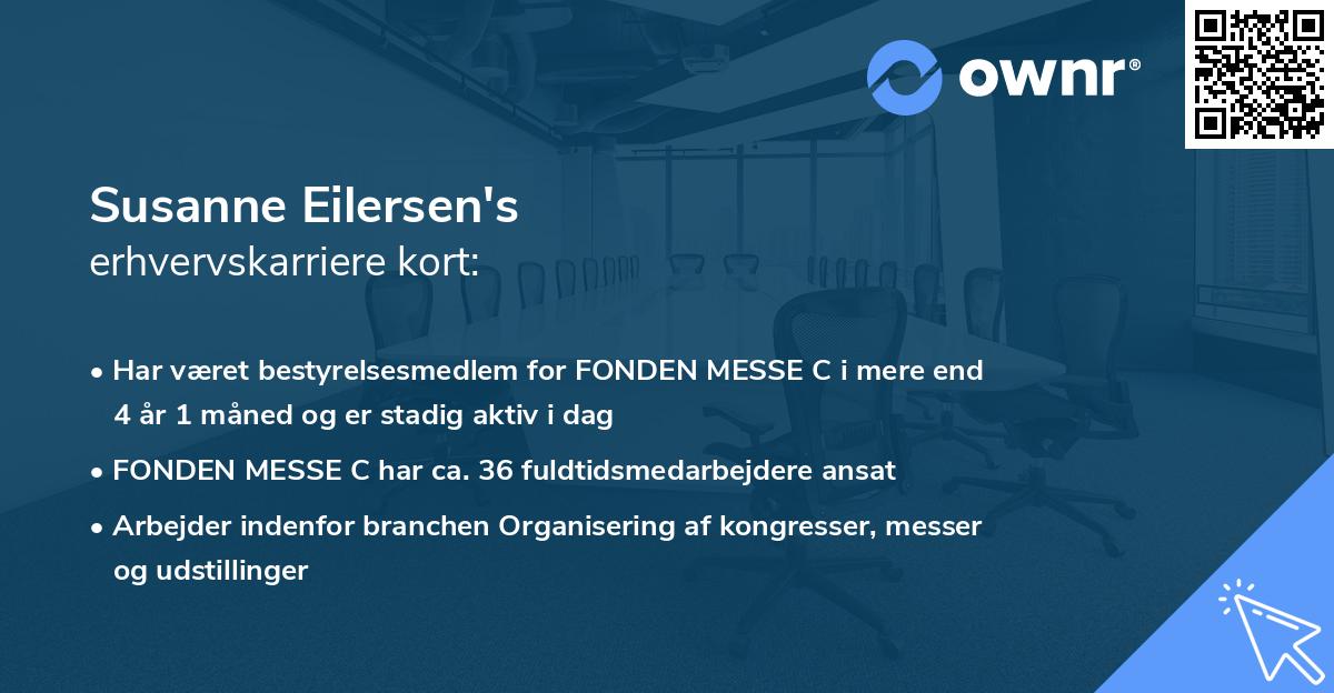 Susanne Eilersen's erhvervskarriere kort