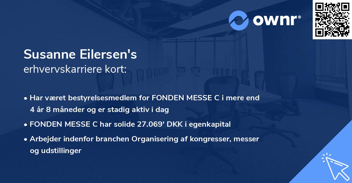 Susanne Eilersen's erhvervskarriere kort