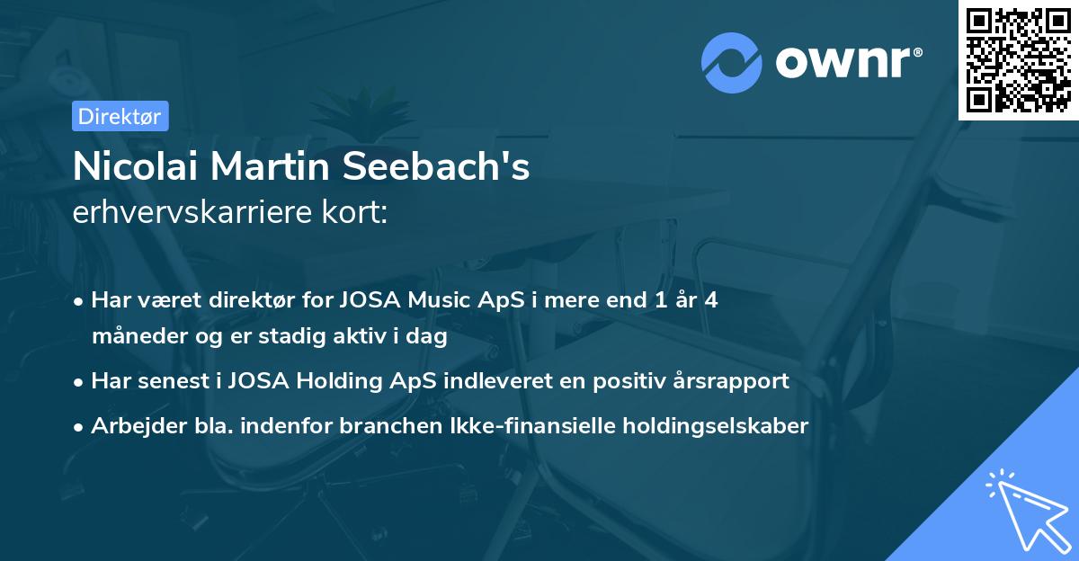 Nicolai Martin Seebach's erhvervskarriere kort