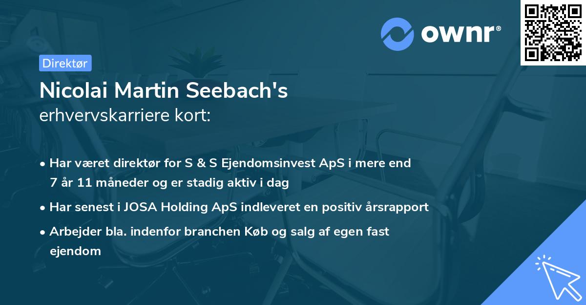 Nicolai Martin Seebach's erhvervskarriere kort