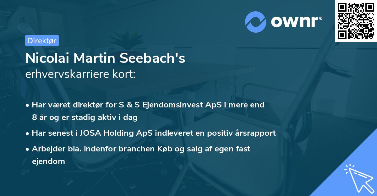 Nicolai Martin Seebach's erhvervskarriere kort