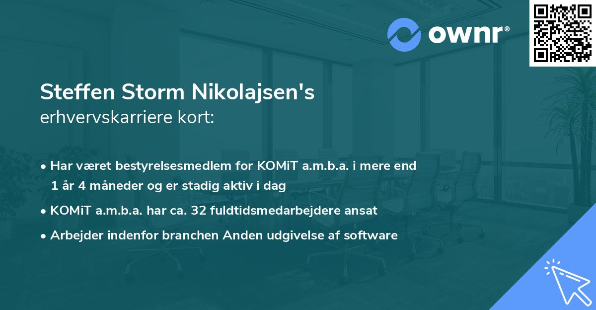 Steffen Storm Nikolajsen's erhvervskarriere kort