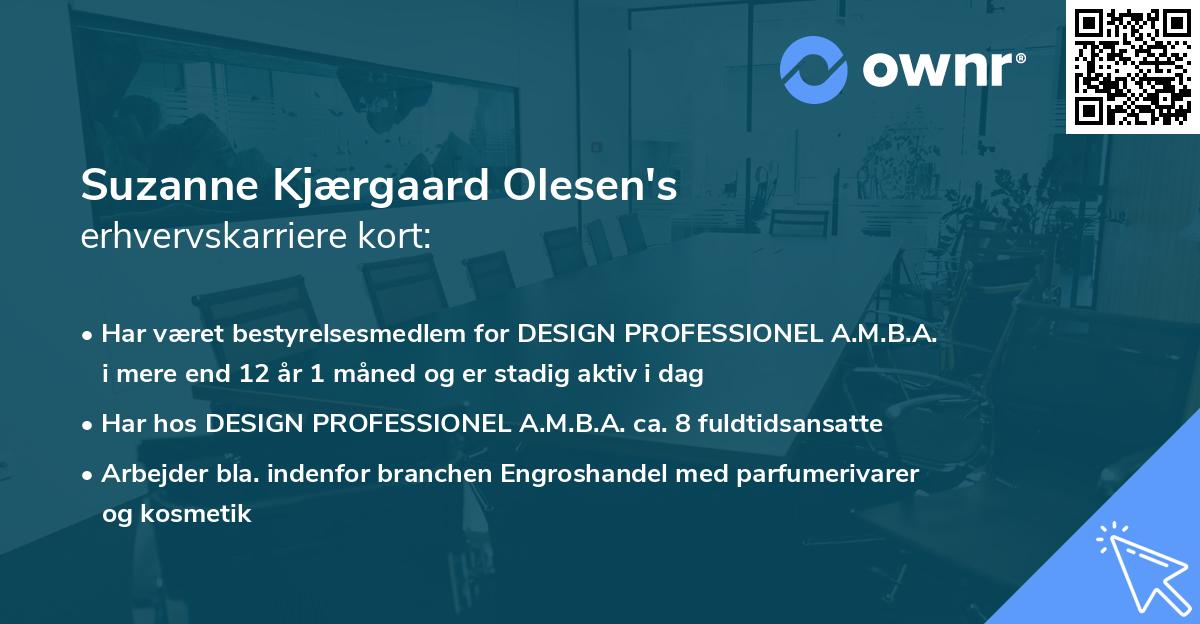 Suzanne Kjærgaard Olesen's erhvervskarriere kort