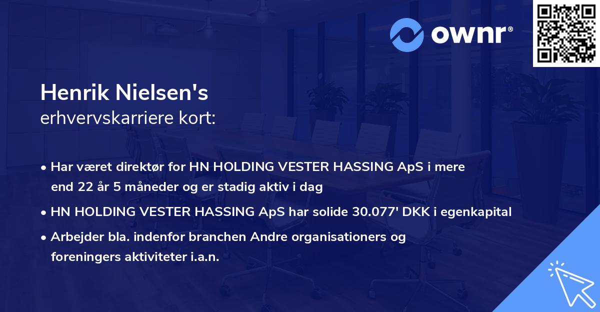 Henrik Nielsen's erhvervskarriere kort