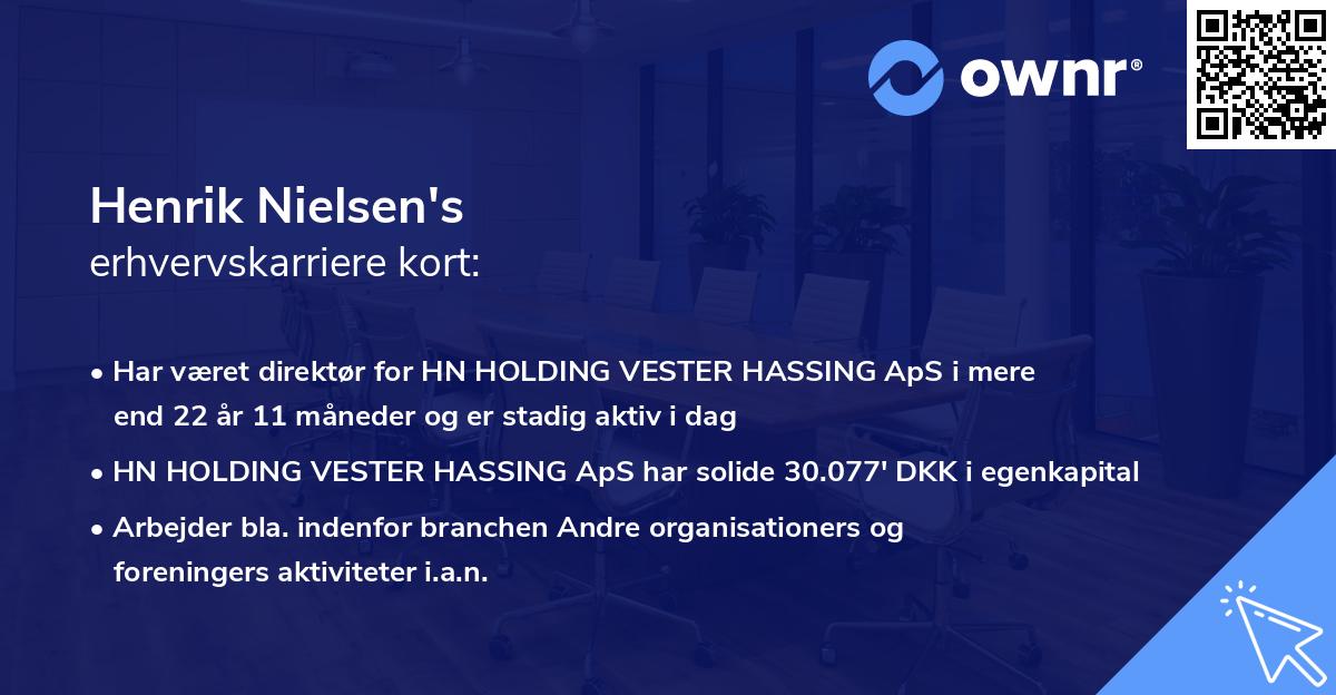Henrik Nielsen's erhvervskarriere kort