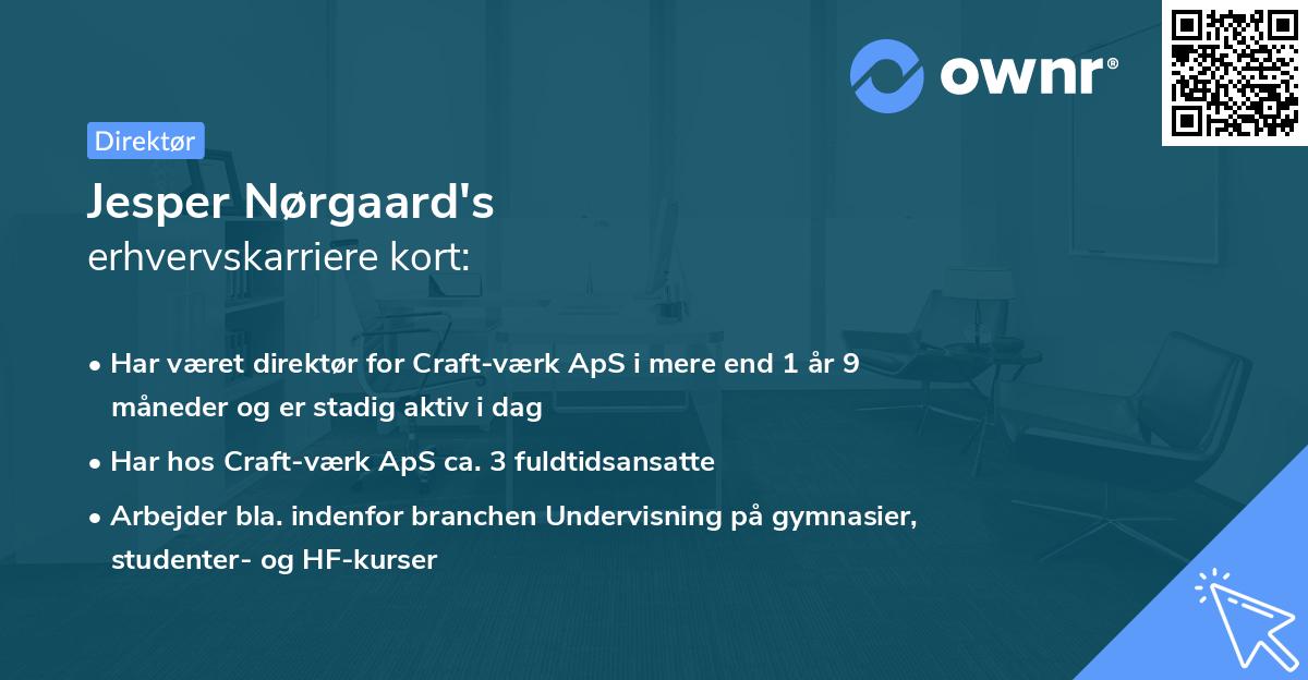 Jesper Nørgaard's erhvervskarriere kort
