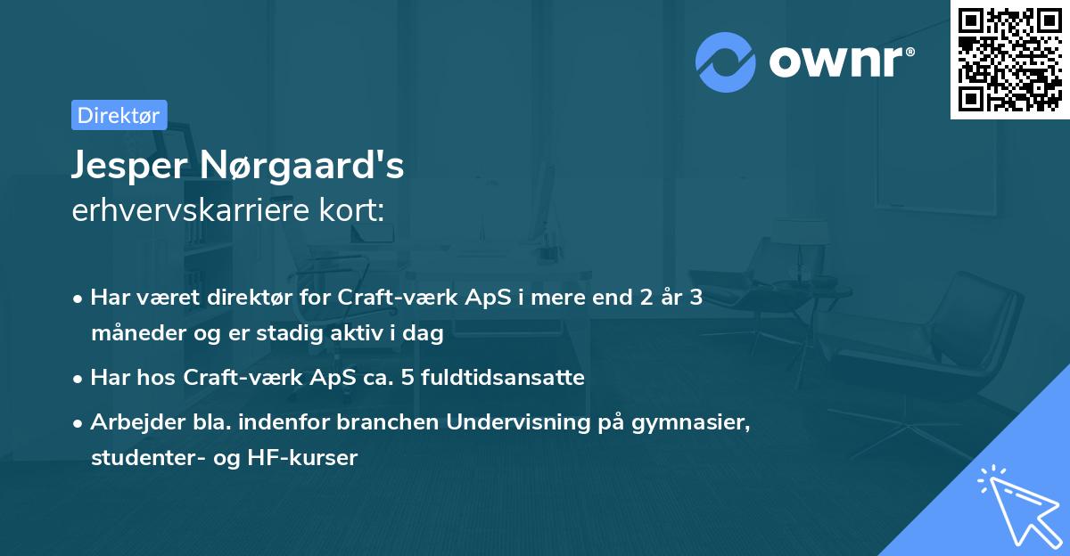 Jesper Nørgaard's erhvervskarriere kort
