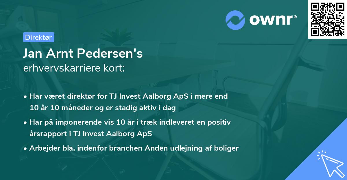 Jan Arnt Pedersen's erhvervskarriere kort