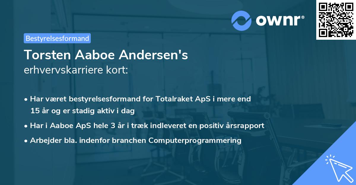 Torsten Aaboe Andersen's erhvervskarriere kort