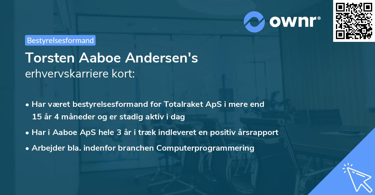 Torsten Aaboe Andersen's erhvervskarriere kort