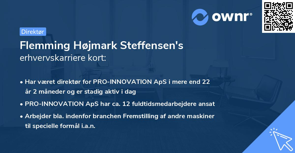 Flemming Højmark Steffensen's erhvervskarriere kort