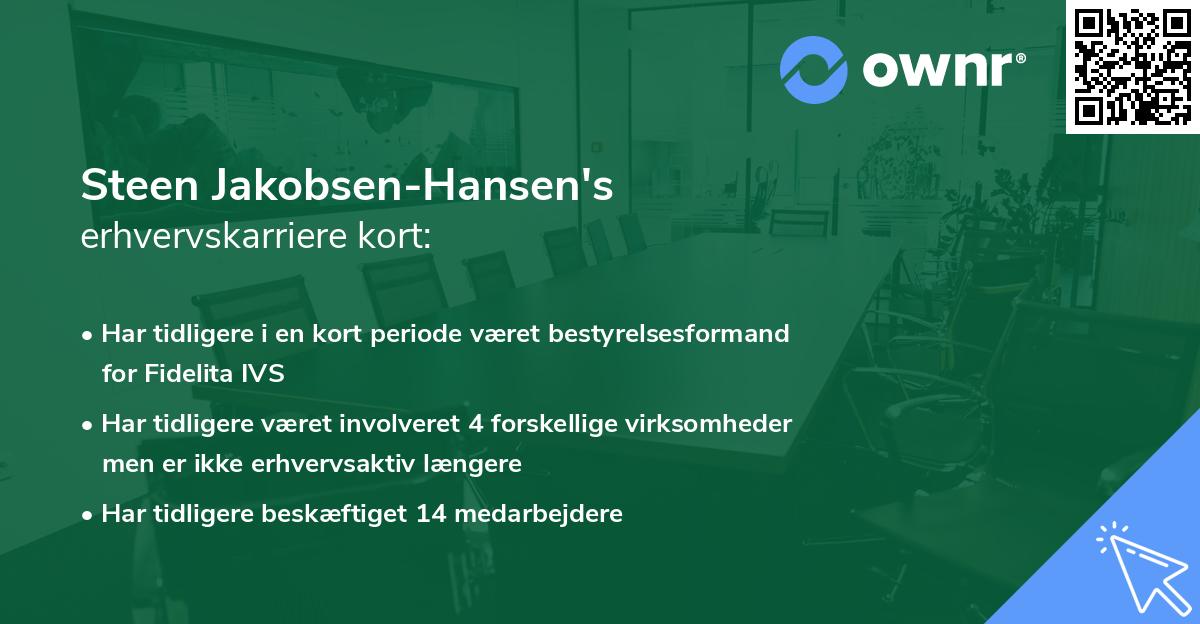 Steen Jakobsen-Hansen's erhvervskarriere kort