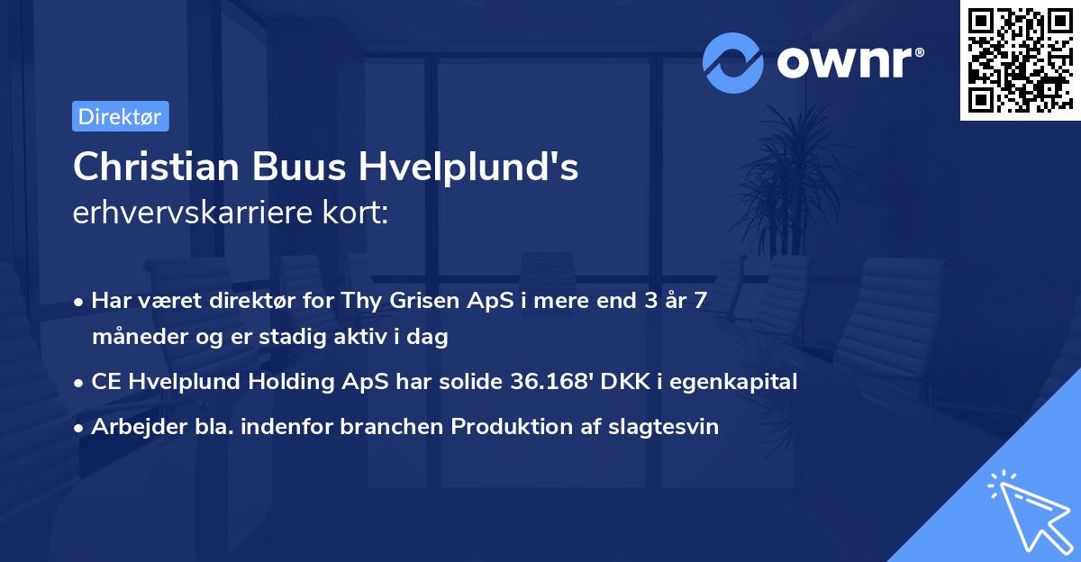 Christian Buus Hvelplund's erhvervskarriere kort