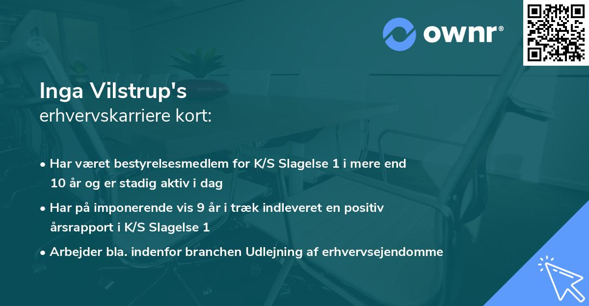 Inga Vilstrup's erhvervskarriere kort