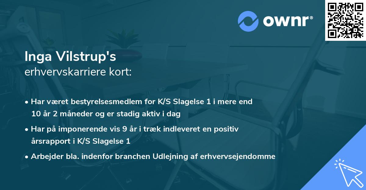 Inga Vilstrup's erhvervskarriere kort