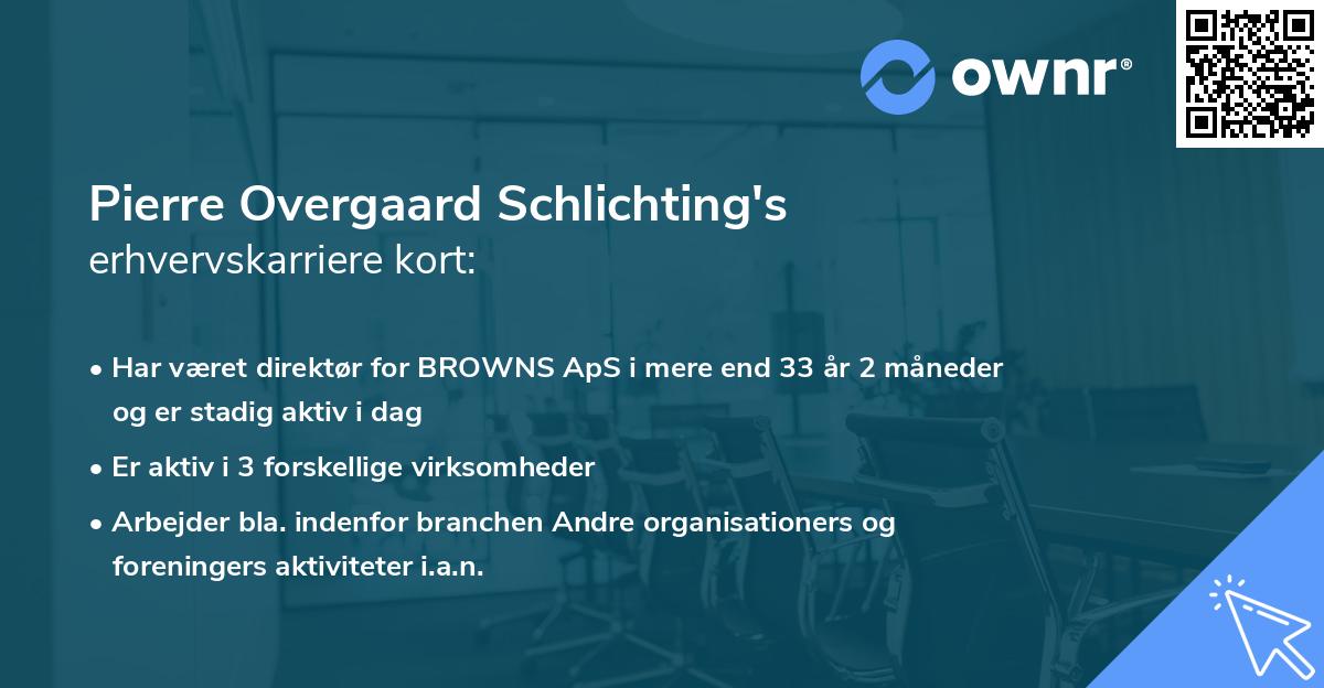Pierre Overgaard Schlichting's erhvervskarriere kort