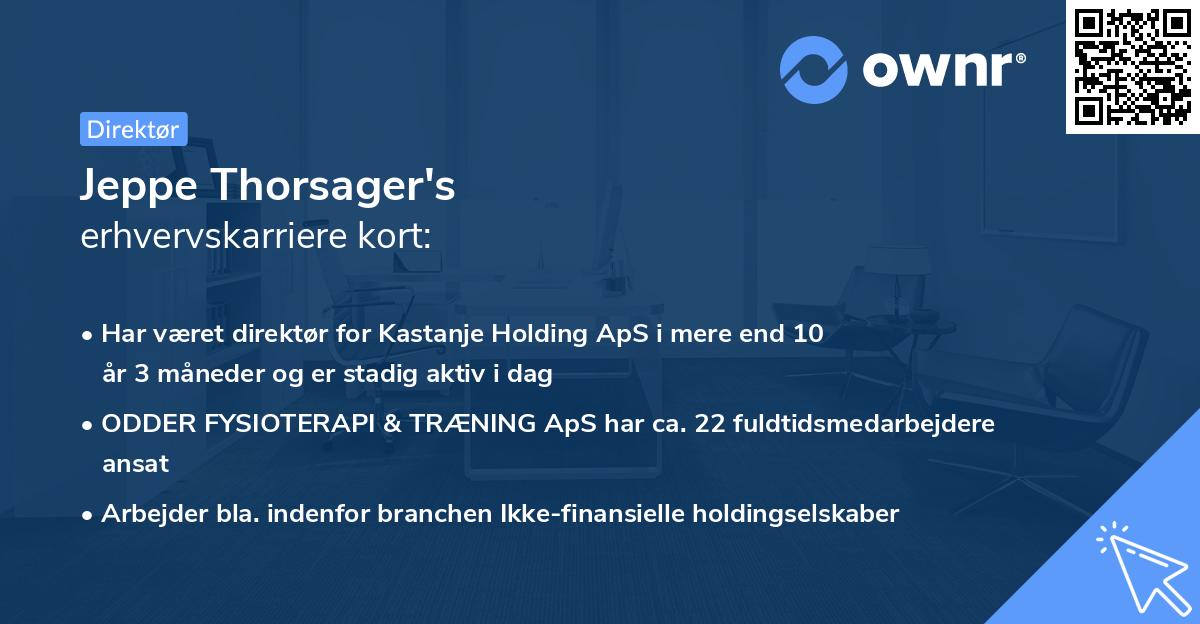 Jeppe Thorsager's erhvervskarriere kort